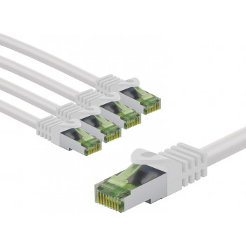 Goobay 69779 CAT-8.1-Patchkabel, GHMT-zertifiziert, S/FTP (PiMF), 3 m, weiß (5 Stk.)