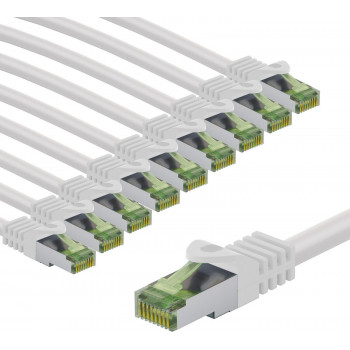 Goobay 69787 CAT-8.1-Patchkabel, GHMT-zertifiziert, S/FTP (PiMF), 2 m, weiß (10 Stk.)
