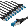 Goobay 67542 CAT 6A Patchkabel, S/FTP (PiMF), 2 m, schwarz, Kupferleiter (CU) (10 Stück)