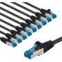 Goobay 67543 CAT 6A Patchkabel, S/FTP (PiMF), 3 m, schwarz (10 Stück)
