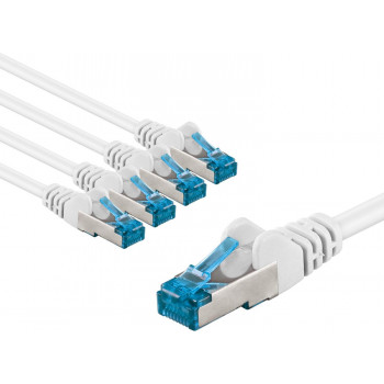 Goobay 67547 CAT 6A Patchkabel, S/FTP (PiMF), 3 m, weiß (5 Stück)
