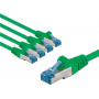 Goobay CAT 6A Patchkabel, S/FTP (PiMF), 1 m, grün, Kupferleiter (CU), 5er-Set
