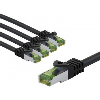 Goobay 69791 CAT 8.1 Patchkabel, S/FTP (PiMF), GHMT-zertifiziert, 2 m, schwarz (5 Stück)
