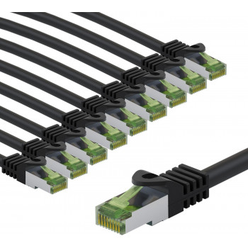 Goobay 69799 CAT 8.1 Patchkabel, S/FTP (PiMF), GHMT-zertifiziert, 5 m, schwarz (10 Stück)