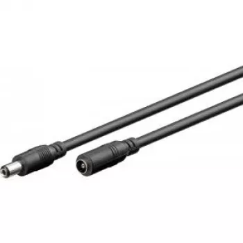 Goobay 71399 DC-Verlängerungskabel, 3 m, schwarz, mit DC-Steckern 5,5 x 2,1 mm