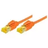 Tecline Cat 6A S/FTP (S-STP) Patchkabel, RJ-45 auf RJ-45, 0,5 m, orange