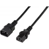 Renkforce Deluxe Strom-Verlängerungskabel, Kaltgeräte-Stecker C13 auf Kaltgeräte-Buchse C14, 3 m, schwarz