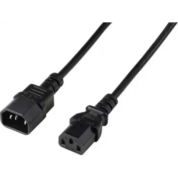 Renkforce Deluxe Strom-Verlängerungskabel, Kaltgeräte-Stecker C13 auf Kaltgeräte-Buchse C14, 3 m, schwarz