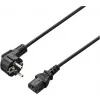 Renkforce Strom-Anschlusskabel, Schutzkontakt-Winkelstecker auf Kaltgeräte-Stecker C13, 2 m, Schwarz