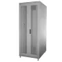 IT-BUDGET 19-Zoll-Netzwerkschrank SRK 90ITB19SRK4268DTGN, 42 HE, 600x800 mm, perforierte Doppeltüren vorne und hinten, Flatpack, lichtgrau