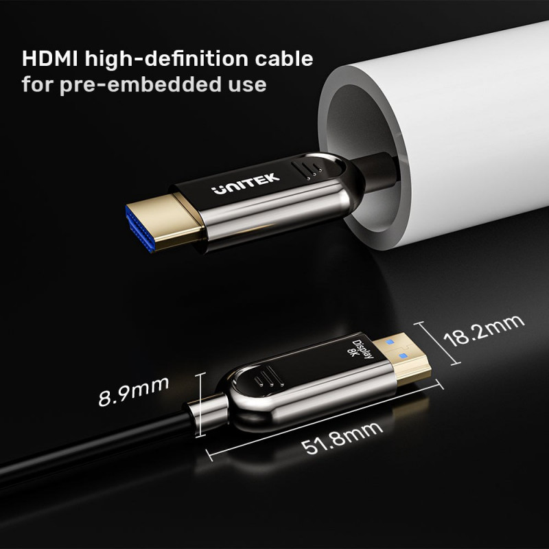 Unitek C11085GY01-50M optisches HDMI-Kabel, 50 m, 8K @ 60 Hz