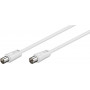 Goobay 27002 Antennenanschlusskabel, IEC/Koax-Stecker auf IEC/Koax-Buchse, 1,5 m, weiß