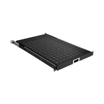 EFB Elektronik 691651ATS.12 ausziehbarer 19″-Fachboden 1HE, Tiefschwarz RAL 9005