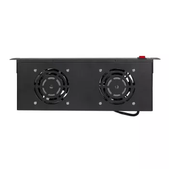 LogiLink FAU102B 19″-Lüftereinheit, 2 Lüfter, mit Schalter, 1HE, schwarz