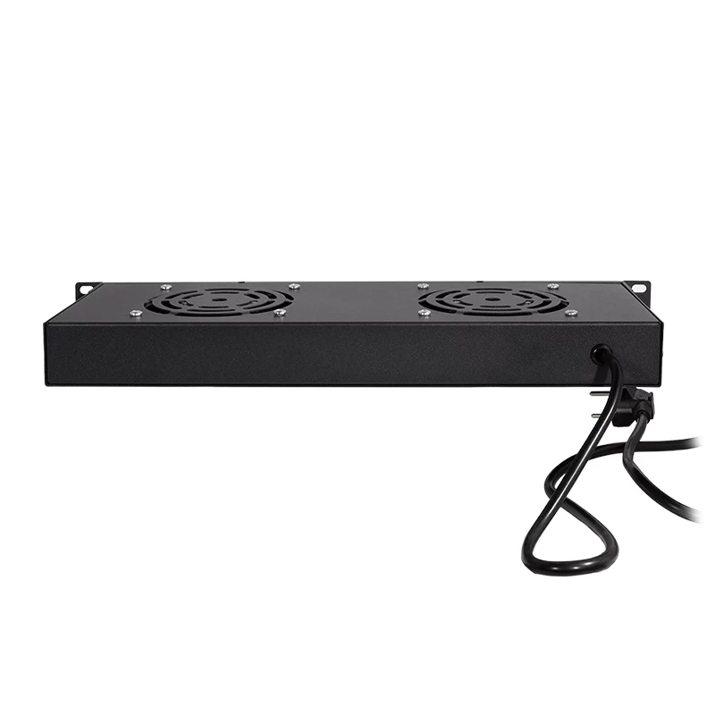 LogiLink FAU102B 19″-Lüftereinheit, 2 Lüfter, mit Schalter, 1HE, schwarz