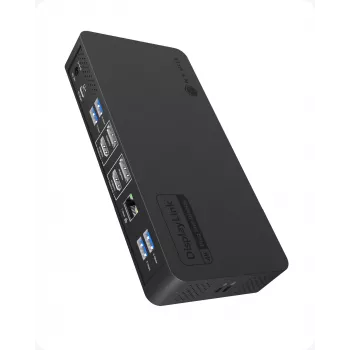 ICY BOX IB-DK2255AC 11-in-1 Notebook-Dockingstation, DL6950-Chip, 2x Video (2x DP/HDMI 4K@60 Hz), 96 W PD zum Host, Gigabit-LAN, Host C+A 10 Gbit/s, schwarz