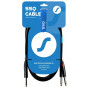 SSQ JSJM1 SS-1452 Audiokabel, Stereo-Klinke auf 2x Mono-Klinke, 1 m, schwarz