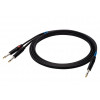 SSQ JSJM1 SS-1452 Audiokabel, Stereo-Klinke auf 2x Mono-Klinke, 1 m, schwarz