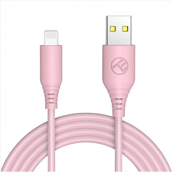 Tellur Silikon USB-auf-Lightning-Kabel, 3 A, 1 m, Rosa