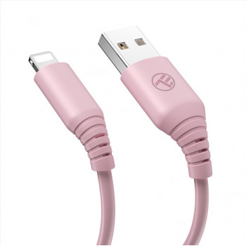 Tellur Silikon USB-auf-Lightning-Kabel, 3 A, 1 m, Rosa
