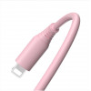 Tellur Silikon USB-auf-Lightning-Kabel, 3 A, 1 m, Rosa