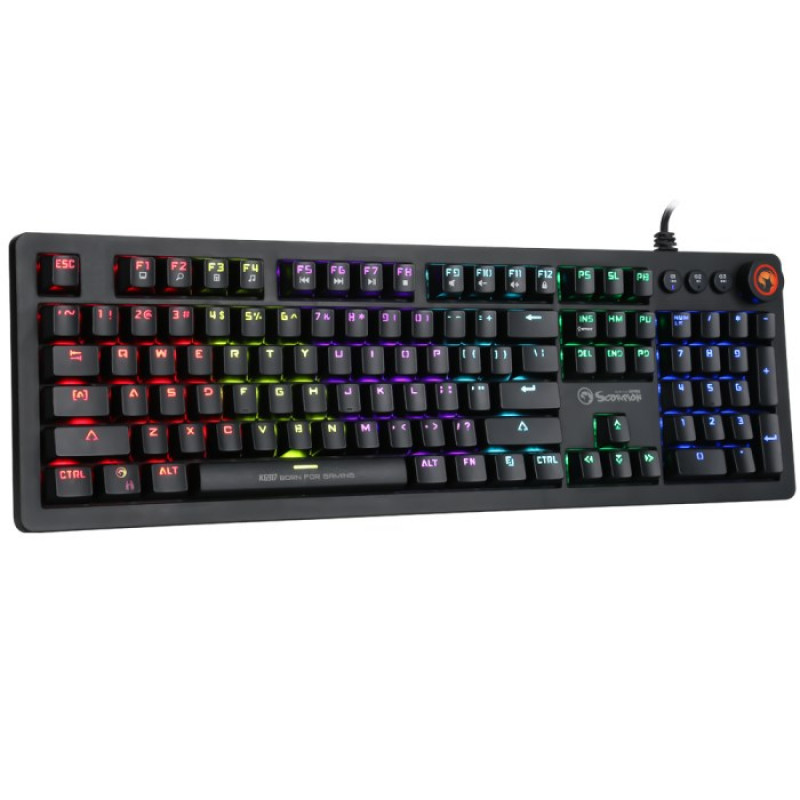 Marvo KG917 mechanische Gaming-Tastatur, US-Layout, RGB, Jixian-Blue-Schalter, USB, schwarz