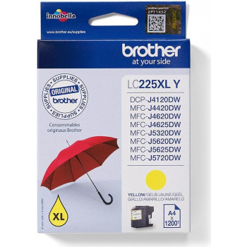Brother LC-225XLY Tintenpatrone, gelb, 10 ml, hohe Kapazität