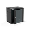 Alantec SW-12U-600-450-01-CA Wandschrank 19 Zoll, 12U, 600x450, Glastür, schwarz