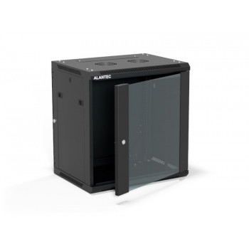 Alantec SW-12U-600-450-01-CA Wandschrank 19 Zoll, 12U, 600x450, Glastür, schwarz