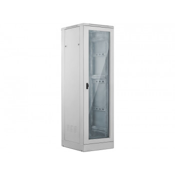 Alantec 42U 800x800 Stand-Serverschrank, Glasfronttür, grau