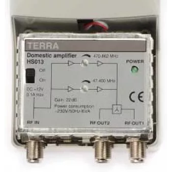 Terra HS-013 VHF/UHF-Verstärker, 1 Eingang / 2 Ausgänge, 12 V