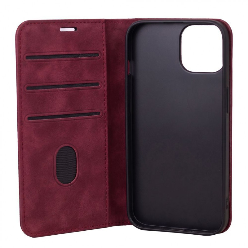 TFO Smart Suede Hülle für iPhone 17 Pro Max 6,9 / iPhone 18 Pro Max 6,9, bordeauxrot
