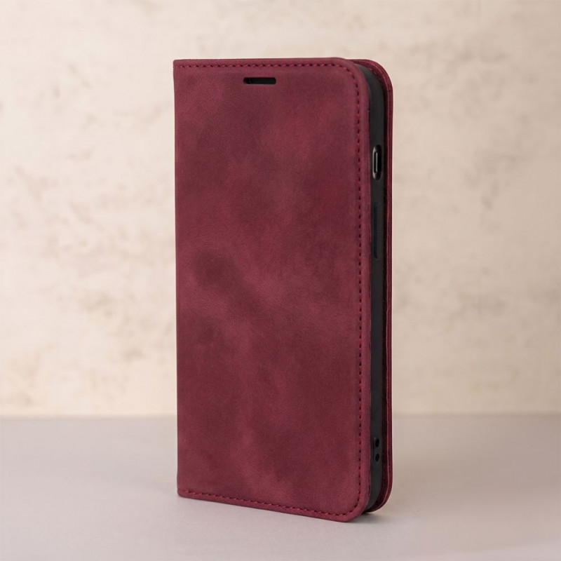TFO Smart Suede Hülle für iPhone 17 Pro Max 6,9 / iPhone 18 Pro Max 6,9, bordeauxrot