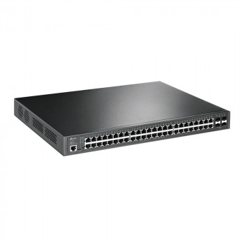 TP-Link JetStream TL-SG3452P Managed L2/L3 Gigabit-Ethernet-PoE-Netzwerk-Switch, 1U, Schwarz