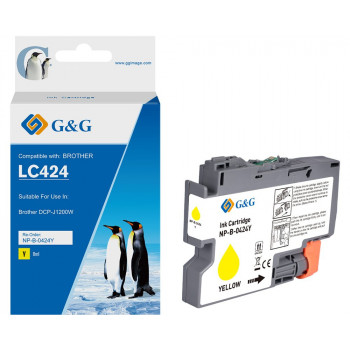 G&G Tintenpatrone kompatibel mit Brother 424 LC-424Y, gelb