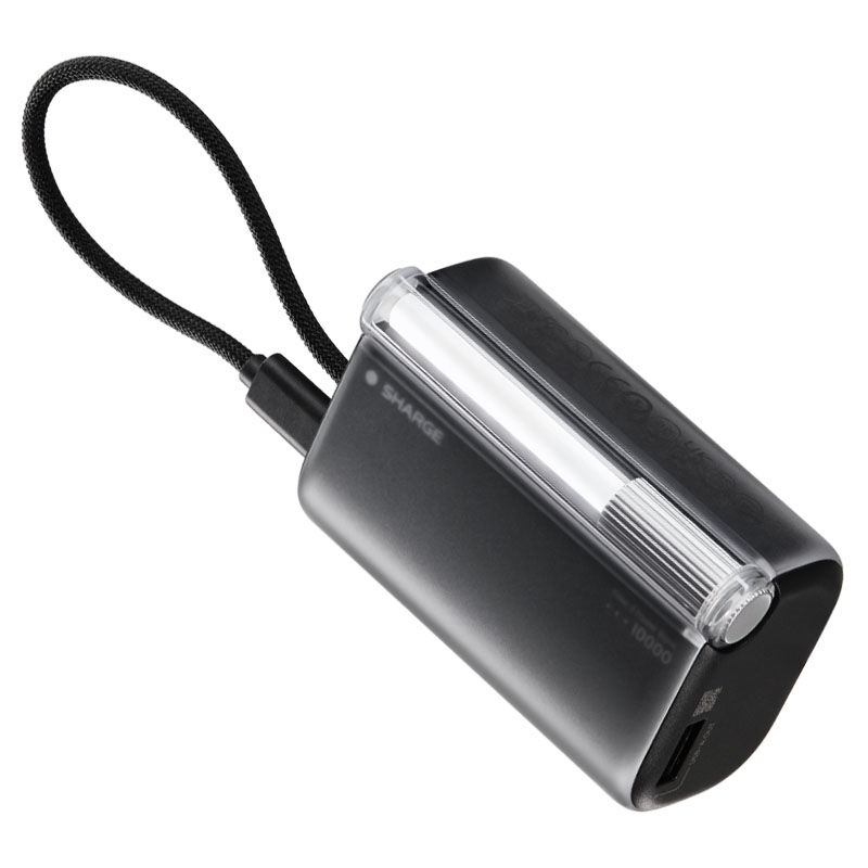 SHARGE Flow 3 Powerbank, 10.000 mAh, 45 W PD, USB-C-Kabel, schwarz