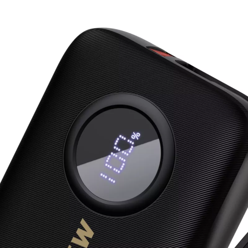 Dudao DDA344 Powerbank 10.000 mAh, PD 22,5 W, mit integriertem Kabel, schwarz