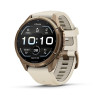 Garmin Fenix 9 Pro 010-04335-26 Smartwatch, 43 mm, Autumn Gold Titan, Armband aus cremefarbenem/französisch-grauem Silikon