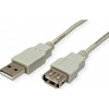 Secomp STANDARD USB 2.0 Verlängerungskabel, Typ A-A, Stecker/Buchse, beige, 3 m