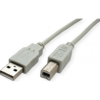 Secomp STANDARD 11.55.3101 USB-2.0-Kabel, Typ A-B, beige, 0,8 m