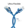 ACT FC1652 ultraflexibles CAT6A U/UTP Patchkabel mit RJ45-Steckern, 0,25 m, TPE, mit Rastnasenschutz, blau