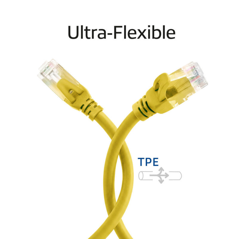 ACT FC1807 U/UTP CAT6A TPE ultraflexibles Patchkabel mit RJ45-Steckern, 7 m, gelb
