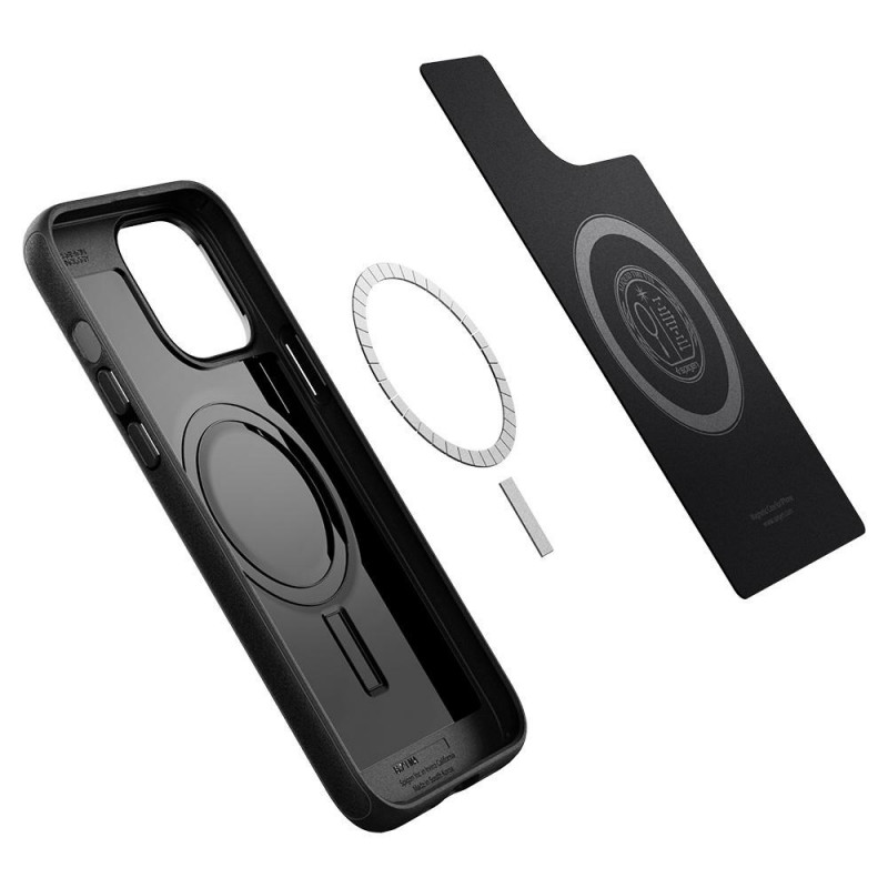 Spigen Mag Armor SPN1735BLK Hülle für Apple iPhone 13 Pro, MagSafe, matt schwarz