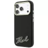 Karl Lagerfeld Grained with Resin Signature Logo MagSafe Smartphone-Hülle für iPhone 18 Pro Max / 17 Pro Max, schwarz