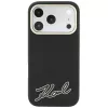 Karl Lagerfeld Grained with Resin Signature Logo MagSafe Smartphone-Hülle für iPhone 18 Pro Max / 17 Pro Max, schwarz