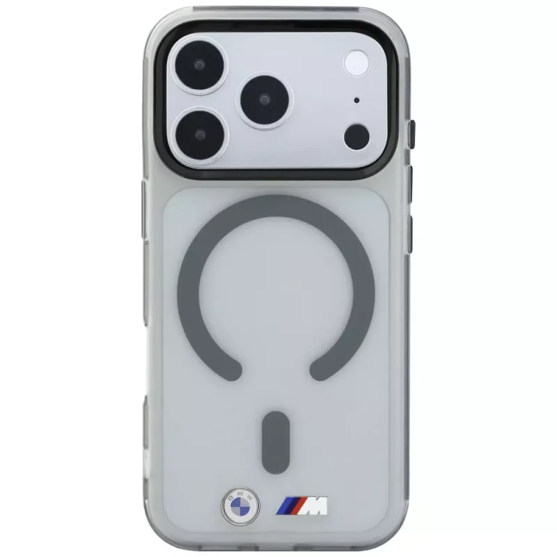BMW BMW001281 M IML Frosted Metal Logo & Trims MagSafe Hülle für iPhone 18 Pro / 17 Pro, anthrazit
