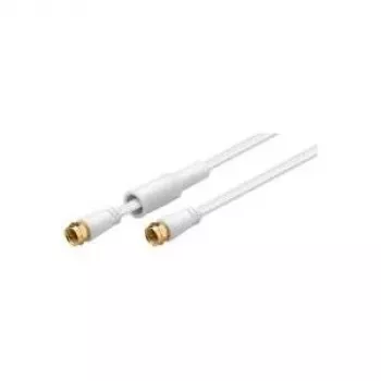 Wentronic 67298 SAT F-Stecker auf F-Stecker, Stecker/Stecker, vergoldet, Weiß