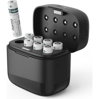 Hama 00223559 Akku-Ladegerät mit 8x AAA Li-Ion-Akku, 780 mAh, Einzelschacht-Ladung, USB-C