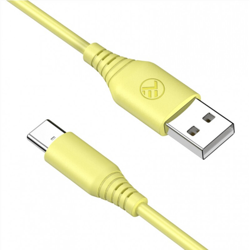 Tellur TLL155400 Silikonkabel USB auf Type-C, 3A, 1 m, gelb