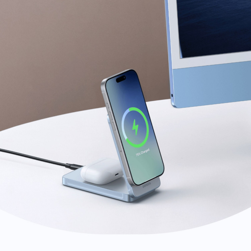 Ugreen W756 55963 MagFlow 2-in-1 Induktionsladegerät